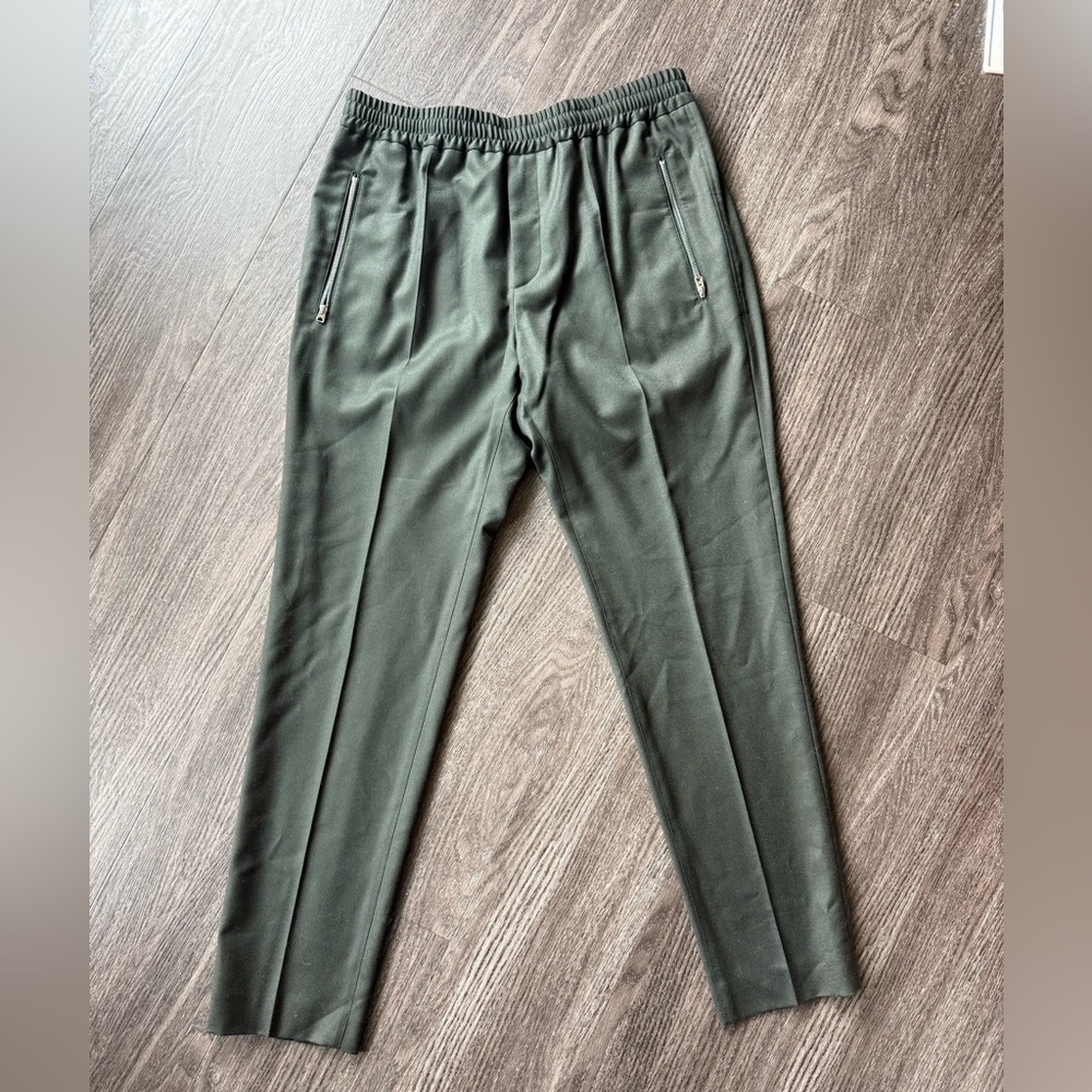Men's Stella McCartney Olive Green Pants Trousers